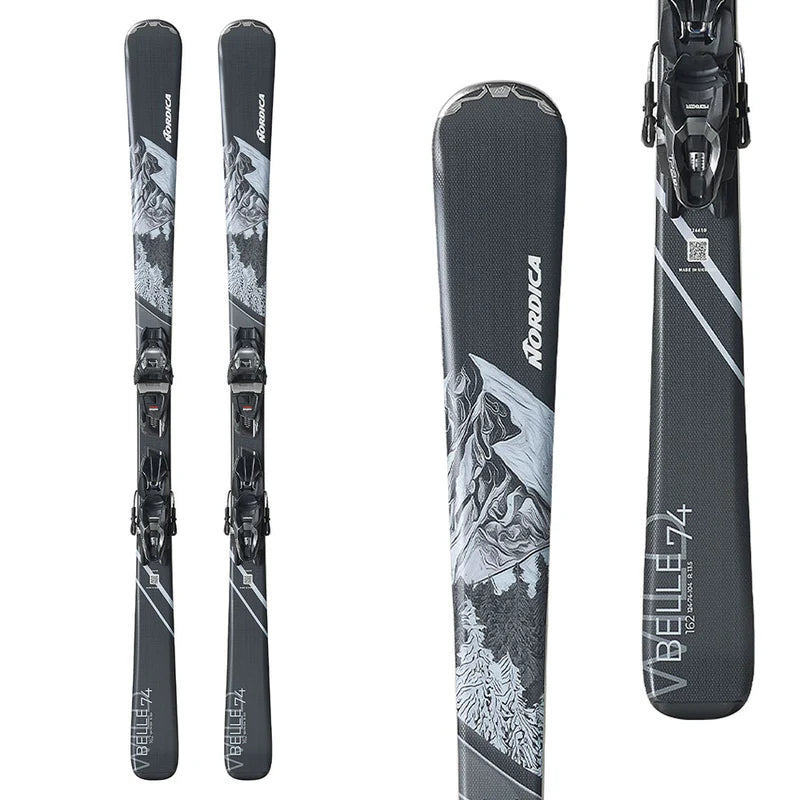 nordica wild belle 74 womens skis with binding
