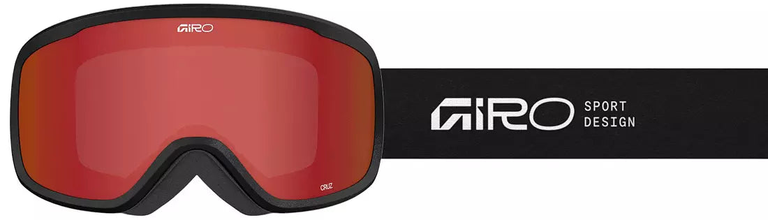 giro cruz goggles black wordmark amber scarlet lens