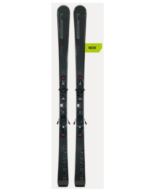 elan  element 74 womens black skis with bindings